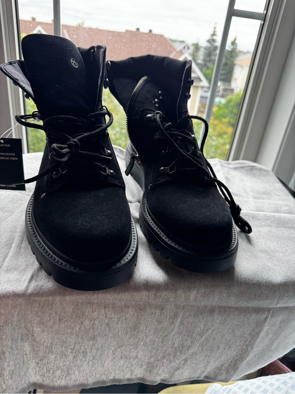 Aquatalia Christopher Men's Black Lace-Up Suede Hiking Boots NWT Size 12